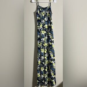 Armani Exchange Blue and Green Patterned Maxi Dress